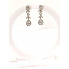 Ασημένια σκουλαρίκια κρεμαστά με ζιργκον (SE111)